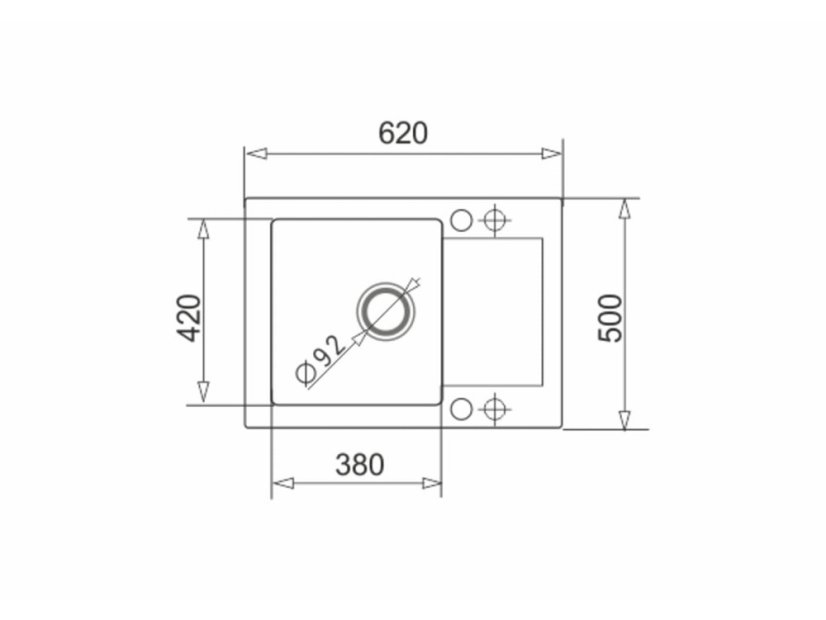Granitový drez Pyramis Mido 62 x 50 1B 1D Béžová
