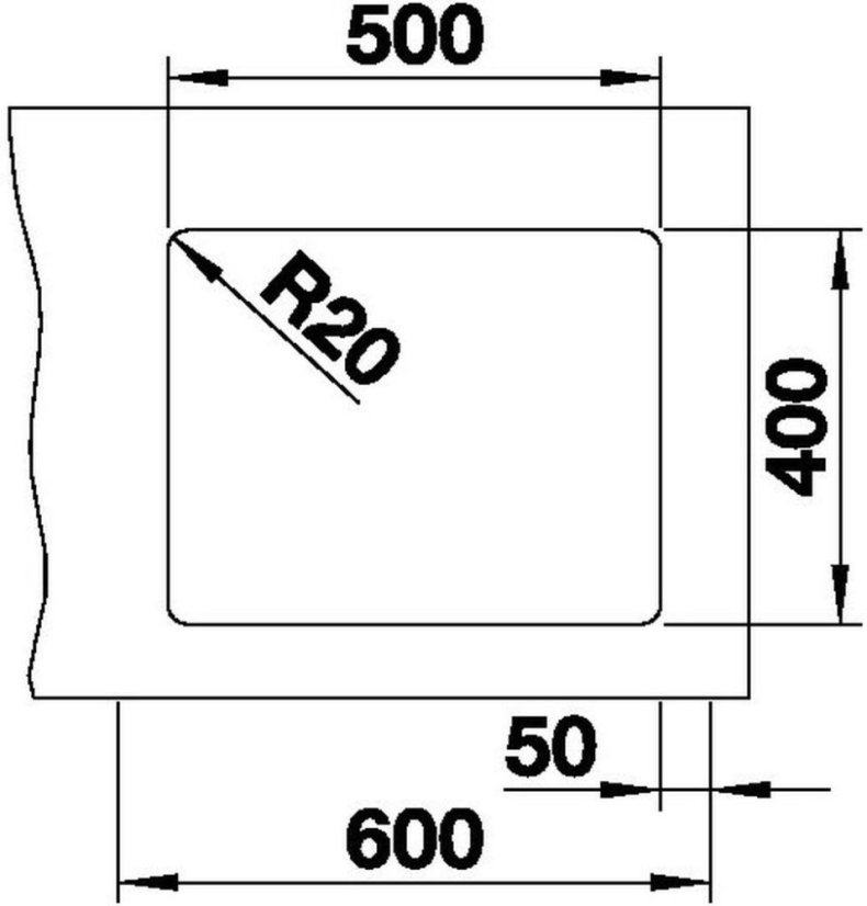 Granitový dřez Blanco Etagon 500 U výřez