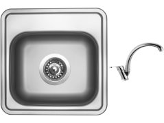 Set Sinks BAR 380 V matný + batéria Sinks EVERA chróm