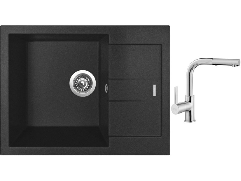Set Sinks AMANDA 650 Metalblack + batéria Sinks ENIGMA S chróm