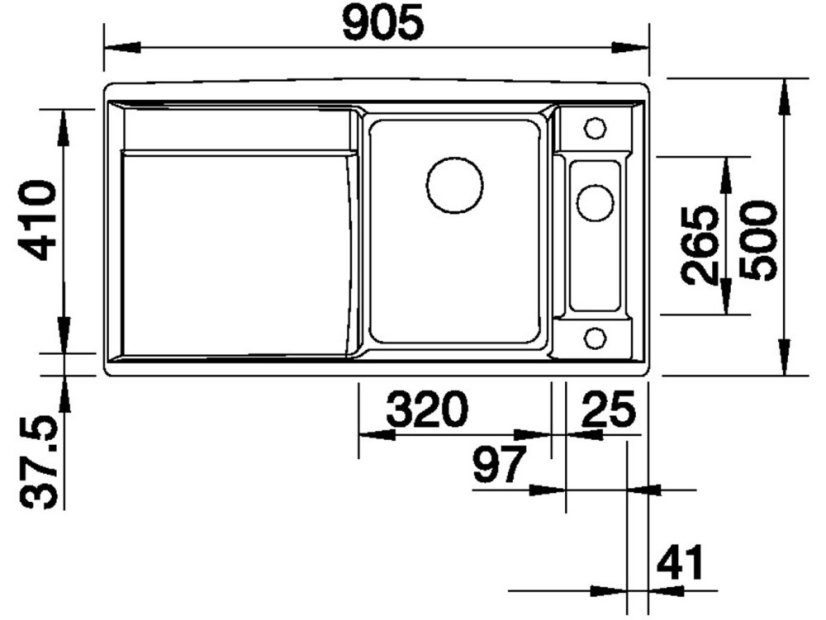 Granitový dřez Blanco AXIA II 5 S-F Silgranit šedá skála