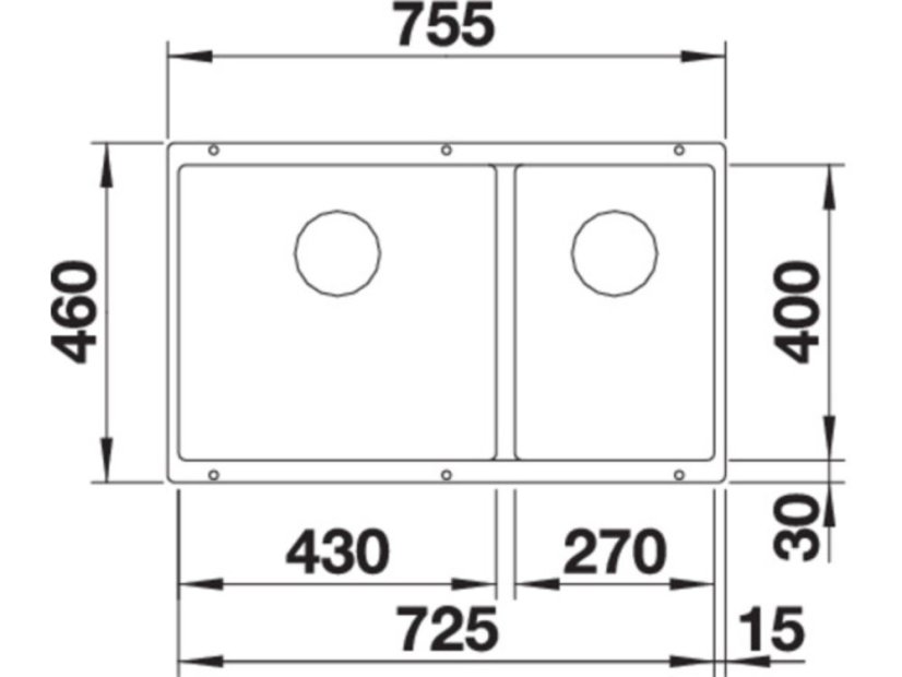 Granitový drez Blanco SUBLINE 430/270 U InFino antracit bez tiahla