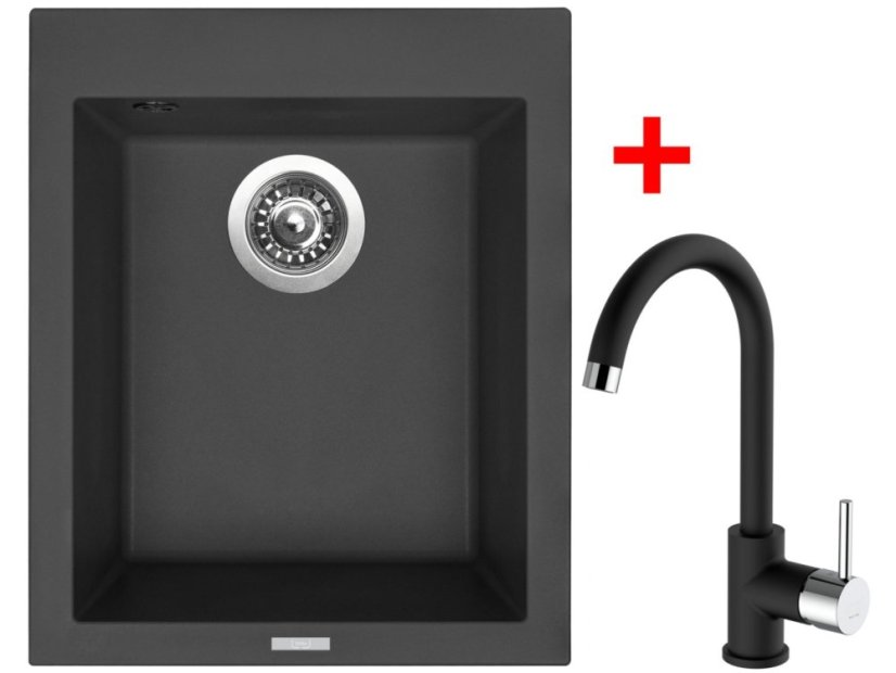 Set Sinks Cube 410 Nanoblack + Mix 35 Nanoblack