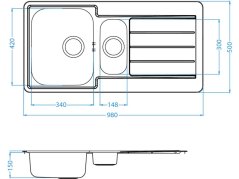 Nerezový drez Alveus Line 10 Dekor Eco