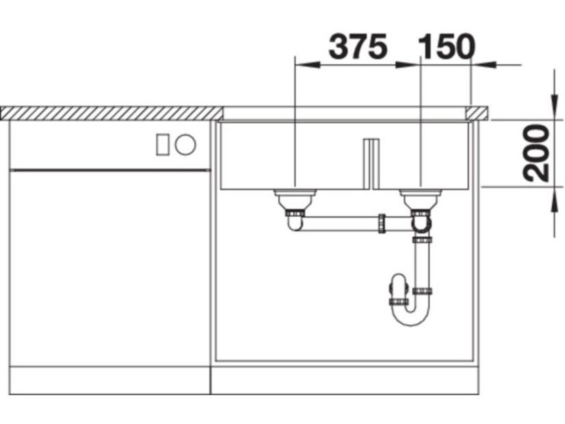 Granitový drez Blanco SUBLINE 430/270 U InFino antracit bez tiahla