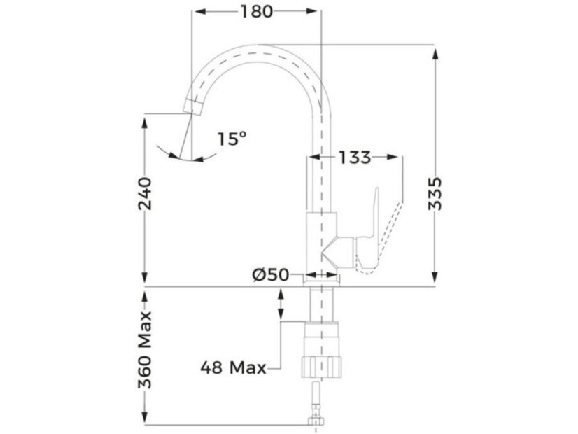 Kuchyňská baterie Teka IN 915 BK