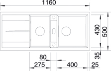 Granitový dřez Blanco METRA 8 S černá
