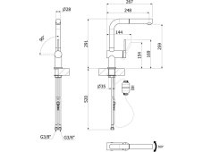 Dřezová baterie Sinks ELIXA P celonerezová 2
