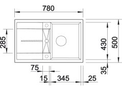Granitový drez Blanco METRA 45 S tartufo bez excentru