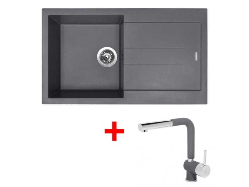 Set Sinks Amanda 860 Titanium + Mix 3 P GR