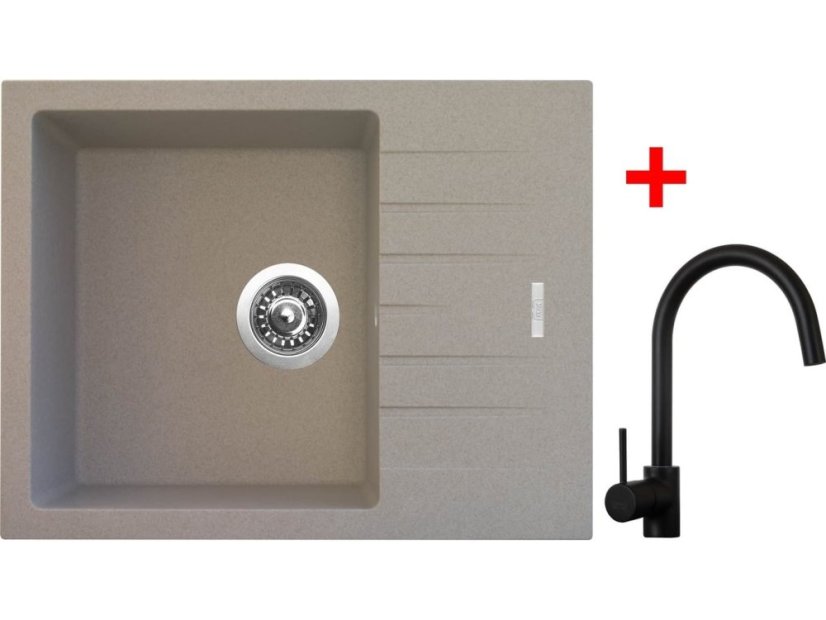 Sinks PERFECTO 650 Avena + Vitalia černá matná