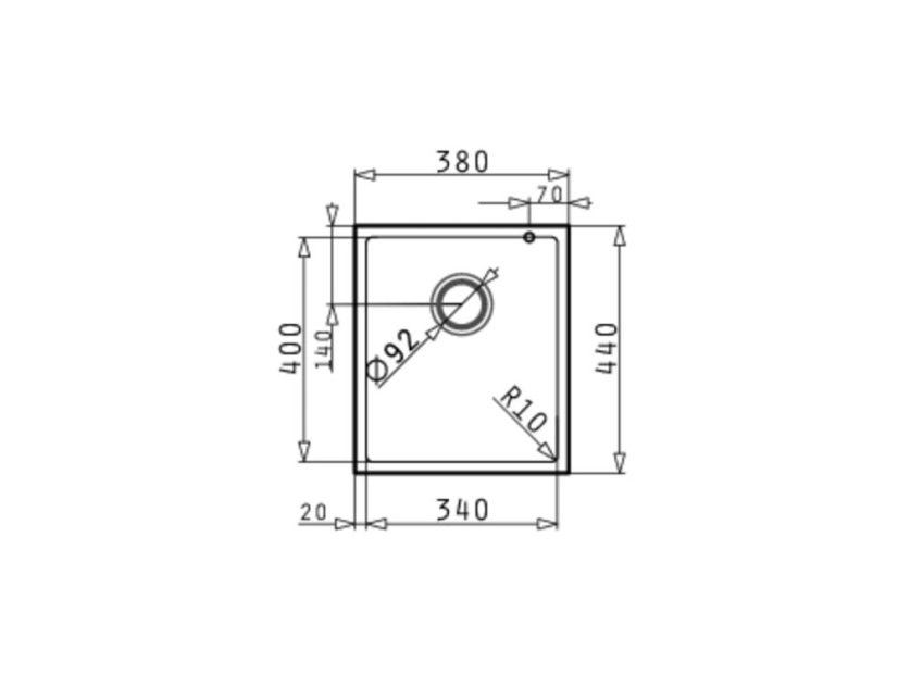 Granitový drez Pyramis Tetragón 34 x 40 1B Béžová