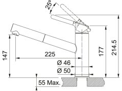 Drezová batéria Franke FC 3055.094 Orbit Biela-ľad
