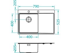 Nerezový drez Alveus PURE 40 pravý