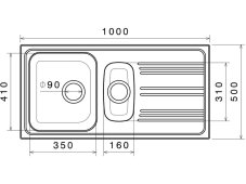 Nerezový drez Sinks STAR 1000.1 V 0,6mm matný