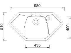 Set Sinks Naiky 980 Metalblack + Mix 3 P GR