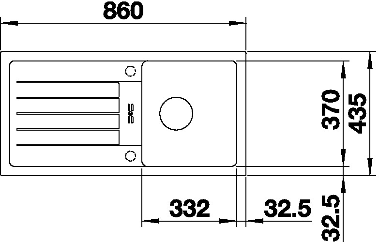 Granitový drez Blanco FAVUM 45 S biela soft