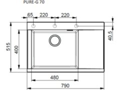 Granitový drez Alveus PURE-G 70 L beton A80 QC