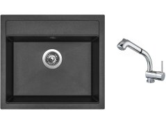 Set Sinks SOLO 560 Metalblack + batéria Sinks MIX 3 S Chróm