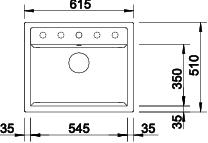 Granitový drez Blanco DALAGO 6 šedá vulkán s excentrom