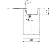 Tectonitový dřez Franke S2D 611-78 Černá nákres
