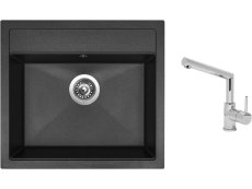 Set Sinks SOLO 560 Granblack + batéria Sinks MIX 350 P chróm