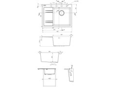Granitový dřez Sinks RIM 650 P Metalblack pravý
