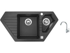 Set Sinks BRAVO 850.1 Granblack + baterie Sinks MIX 35 chrom Set Sinks BRAVO 850.1 Granblack + baterie Sinks MIX 35 chrom