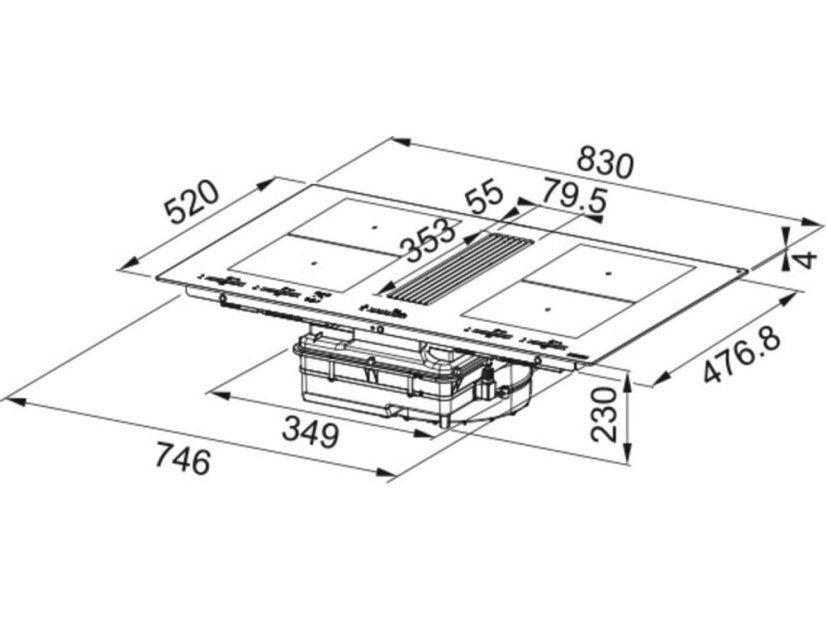 Indukční deska s odsavačem Franke FMY 8391R HI