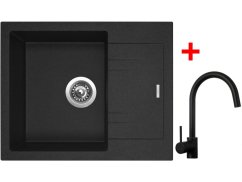 Sinks LINEA 600 Granblack + Vitalia čierná matná Sinks LINEA 600 Granblack + Vitalia čierná matná