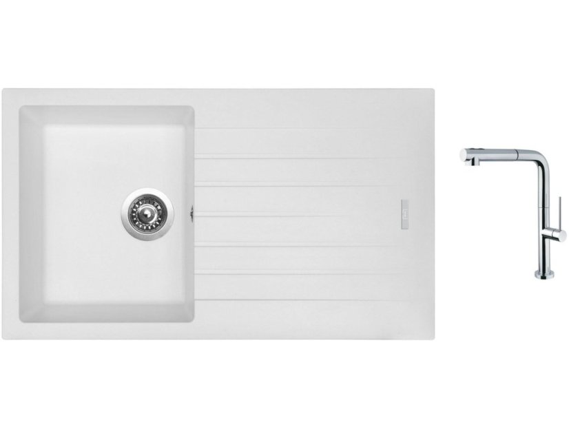 Set Sinks PERFECTO 860 Milk + baterie Sinks SLIM S2 kartáčovaná