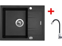 Sinks LINEA 600 XC Metalblack + Elasta nerez/černá