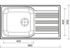 Nerezový dřez Sinks STAR 860 XXL V nákres