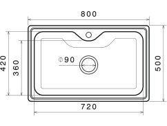 Nerezový dřez Sinks BIGGER 800 V 0,8mm matný