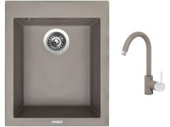 Set Sinks CUBE 410 Truffle + baterie Sinks MIX 35 Truffle Set Sinks CUBE 410 Truffle + baterie Sinks MIX 35 Truffle
