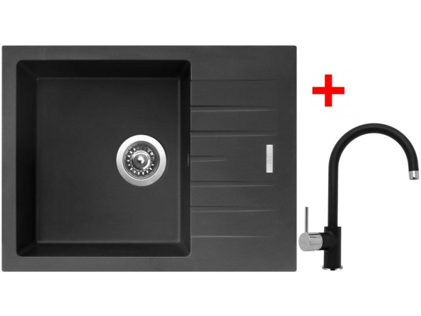 Sinks PERFECTO 650 Pureblack + Vitalia GR