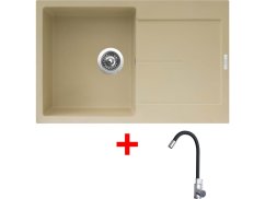 Sinks ULTIMA 790 Sahara + Elasta nerez/čierná