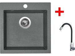 Sinks VIVA 455 Titanium + Elasta nerez/černá