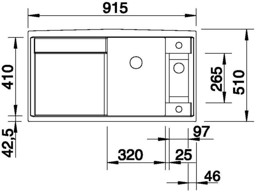 Granitový dřez Blanco AXIA II 5 S Silgranit bílá dřez vpravo s excentrem přísluš. ano