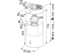 Ostrůvková digestoř Franke FTU PLUS 3707 I BK Matná černá