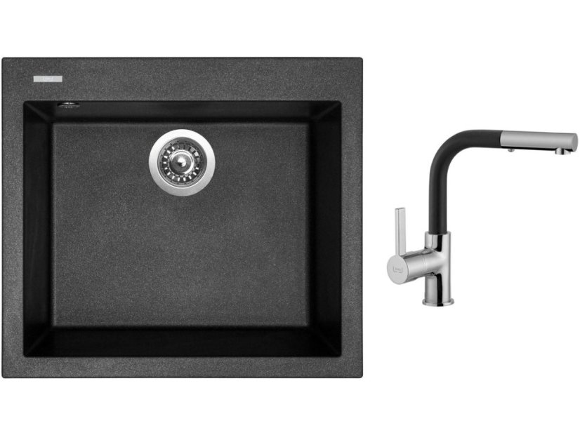 Set Sinks CUBE 560 Metalblack + batéria Sinks ENIGMA S Metalblack