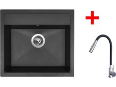 Set Sinks Solo 560 Granblack + Elasta S nerez/čierná