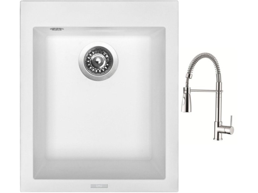 Set Sinks CUBE 410 Milk + batéria Sinks MIX 35 PROF S chróm