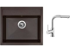 Set Sinks SOLO 560 Marone + batéria Sinks ENIGMA S chróm