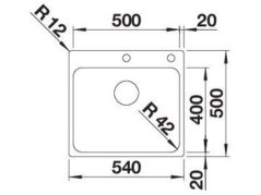 Nerezový drez Blanco Solis 500 IF/A InFino nerez kartáčovaný