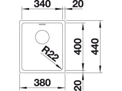 Nerezový drez Blanco Andano 340 U hedvábný lesk