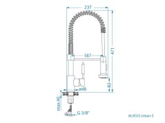 Dřezová baterie Alveus Urban-S Nerez