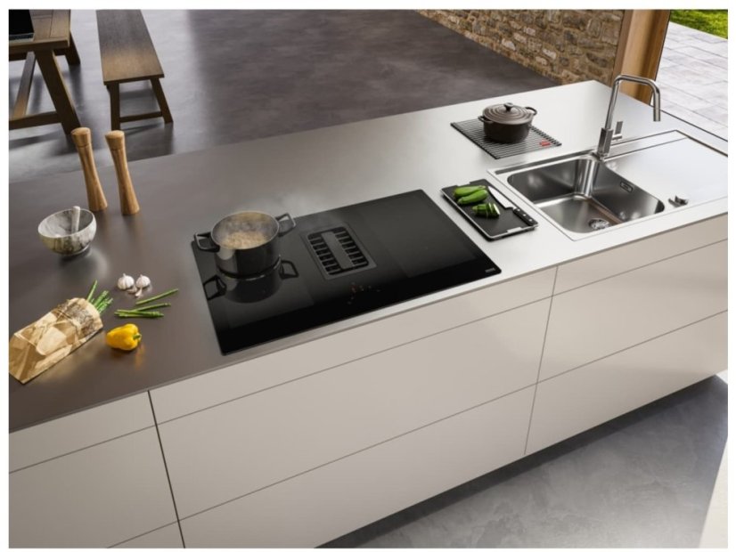 Indukční deska s odsavačem Franke FMA 839 HI Černé sklo