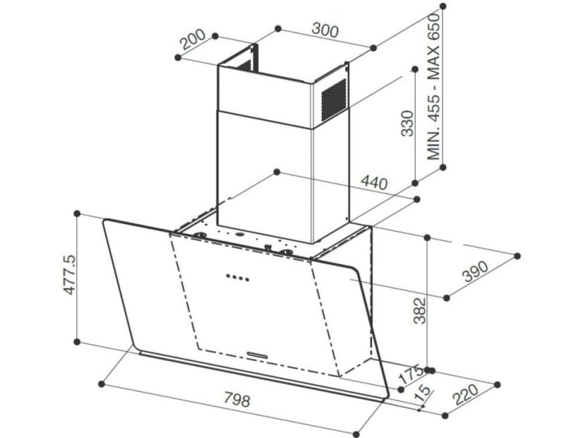 Digestoř Faber GLAM LIGHT ZERO DRIP DB A80-3