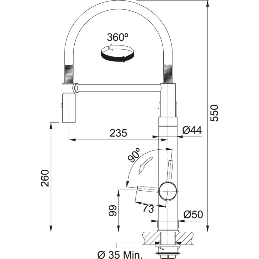 Kuchyňská baterie Franke Vital Tap Matná černá/nerez, filtrační